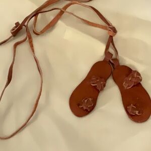 LEATHER SANDALS ON LEATHER STRAND. HANDMADE IN CARIBBEAN
